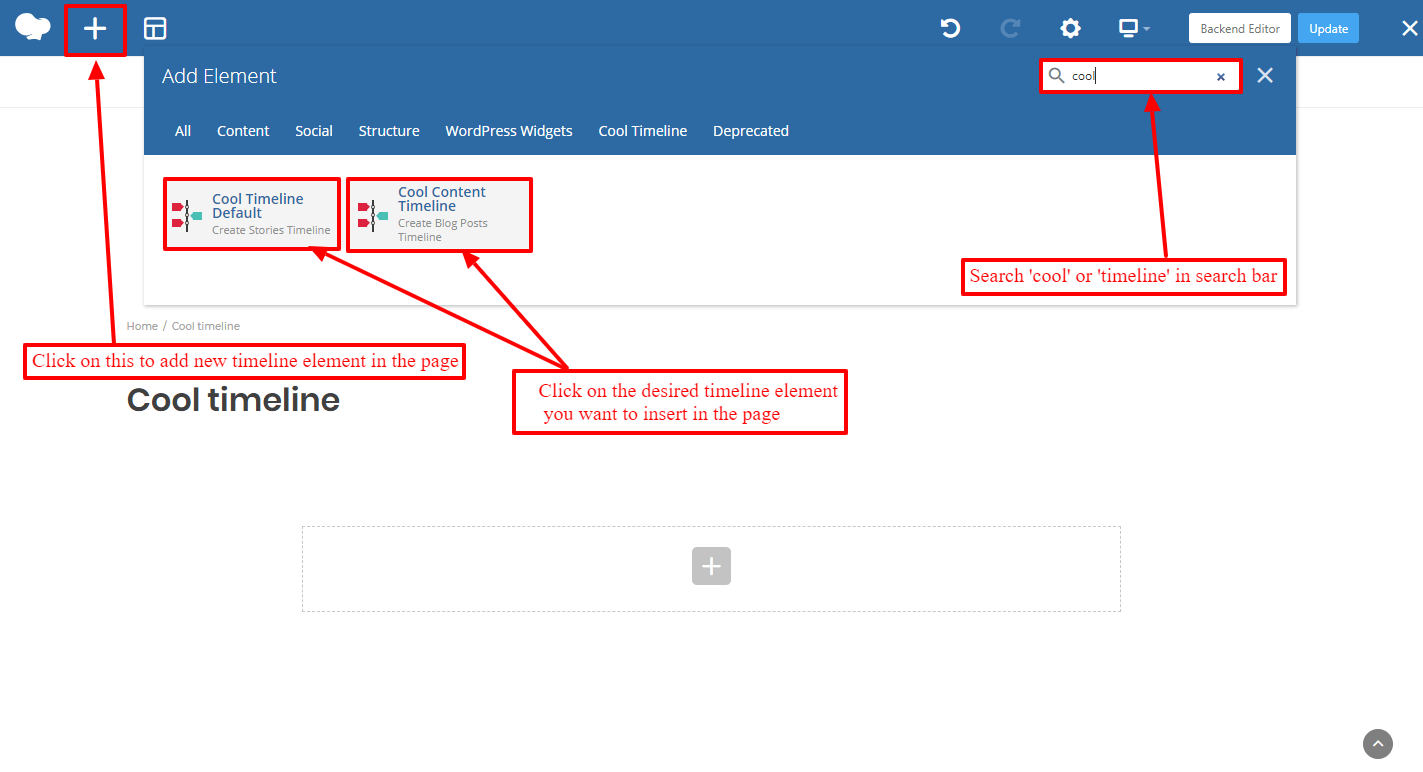 Add Page Builder Timeline