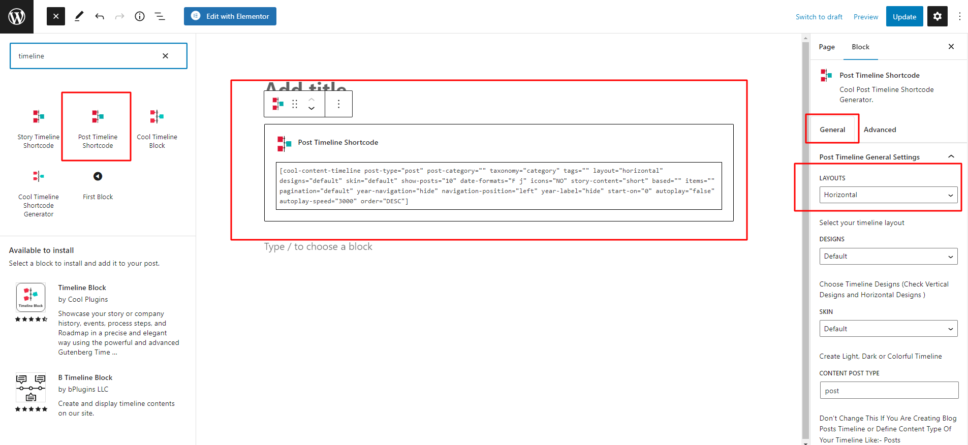 Shortcode Post Horizontal